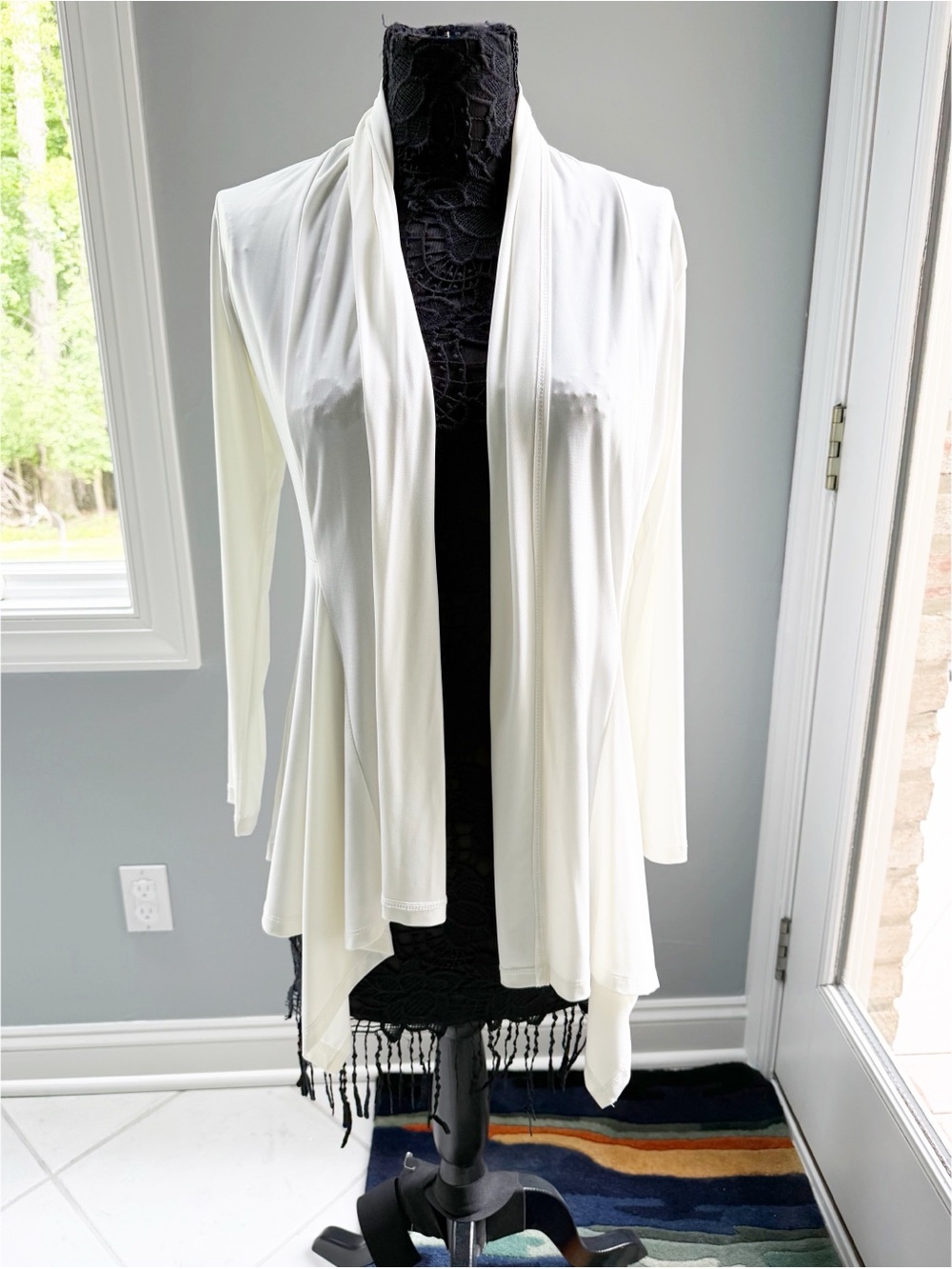 NWT Clara Sunwoo Cream Draped Tunic Cardigan